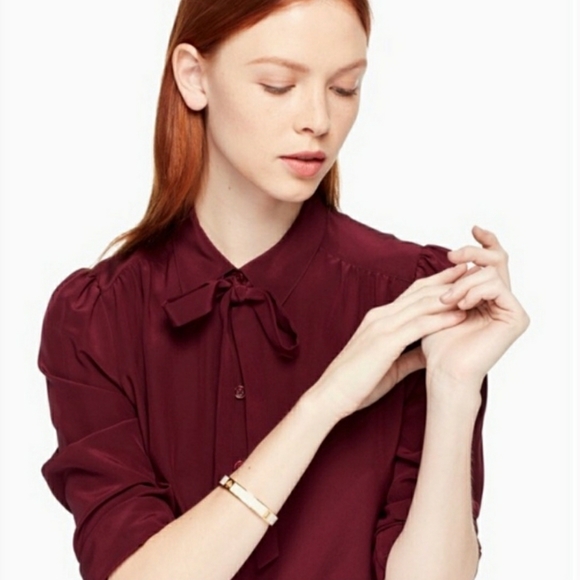 Kate Spade | White/Gold Hole Punch Bangle Bracelet - Picture 2 of 6